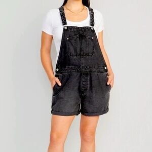 Old Navy Black Denim Overalls